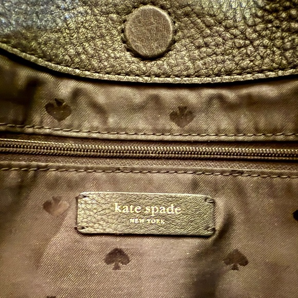 Kate Spade Black Pebbled Leather Shoulder bag with Gold Accents - Picture 6 of 8